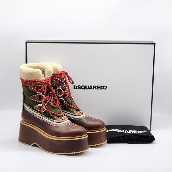 Dsquared2 Platform Lace Up Boots - EU 38 / US 7.5 $1395 - Picture 1 of 7
